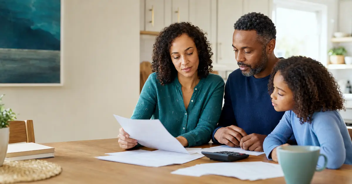 American family comparing 2026 Marketplace health insurance premiums with expected household income