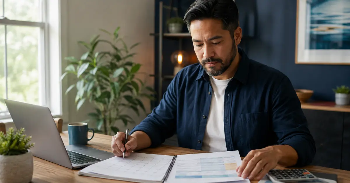 Independent business owner planning 2026 estimated tax payment dates at a home-office desk