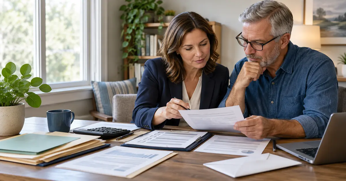 IRA owner and financial professional reviewing records for a retirement-account correction