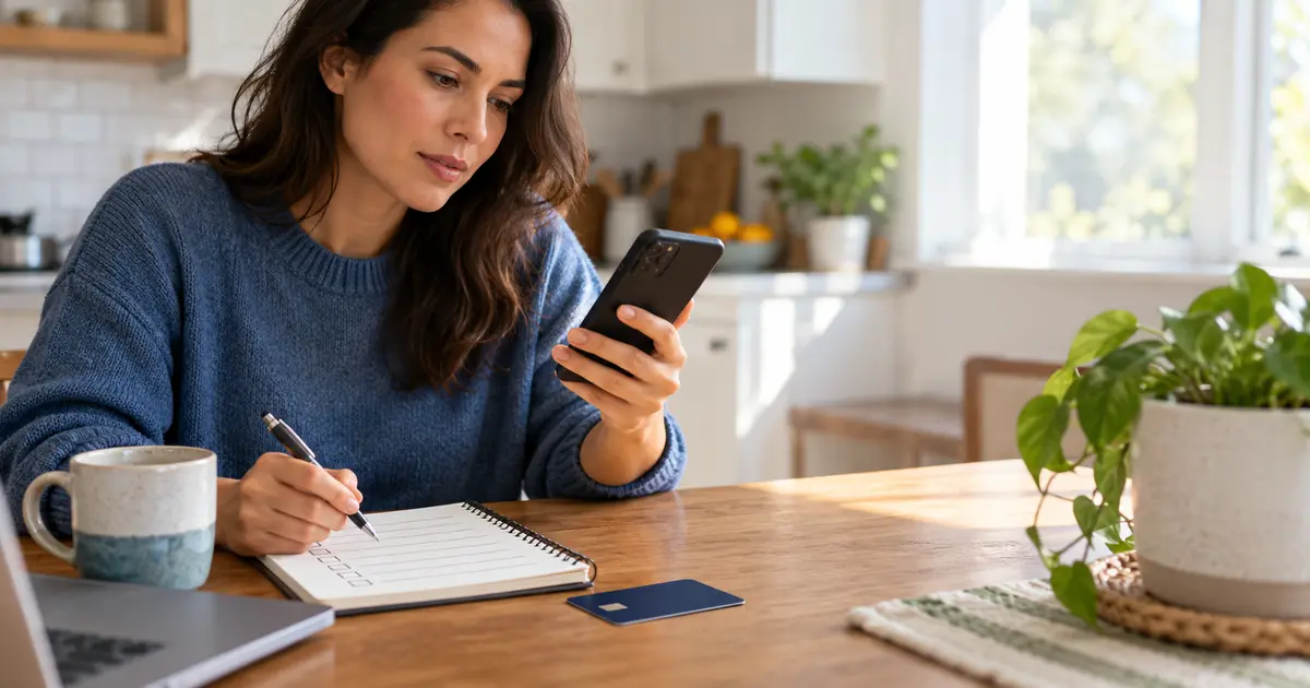 Consumer checking a payment-app transaction before sending money