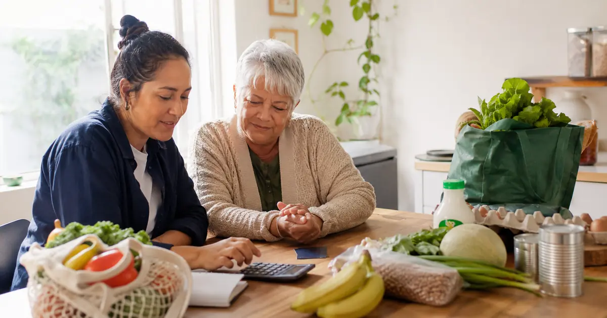 Multigenerational U.S. household planning a grocery budget for fiscal year 2027 SNAP benefits
