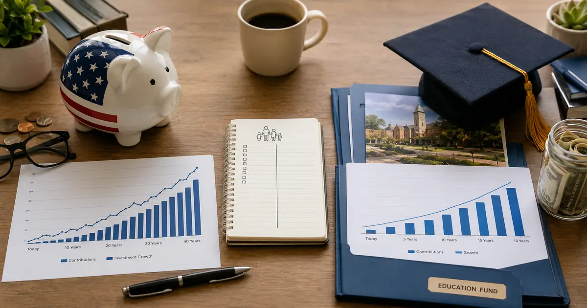Side-by-side comparison of a child investment account and college savings plan